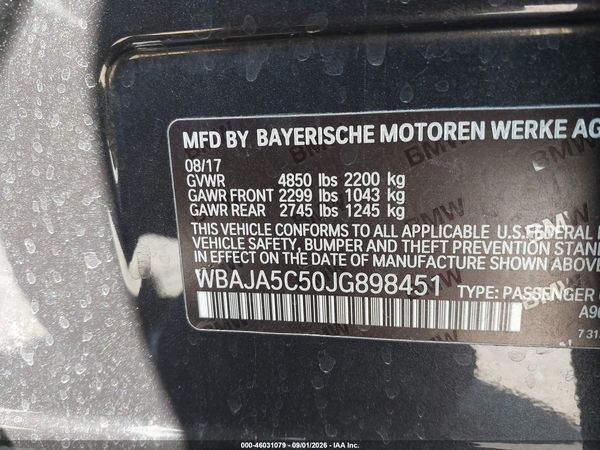 2018 BMW 530I — I9