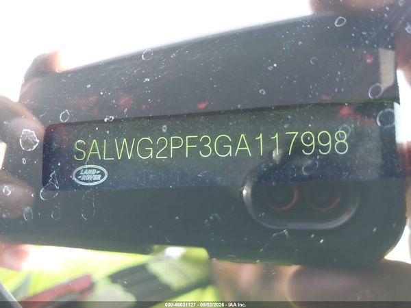2016 LAND ROVER RANGE ROVER SPORT 3.0L V6 SUPERCHARGED SE — I9