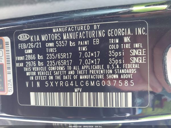 2021 KIA SORENTO LX — I9