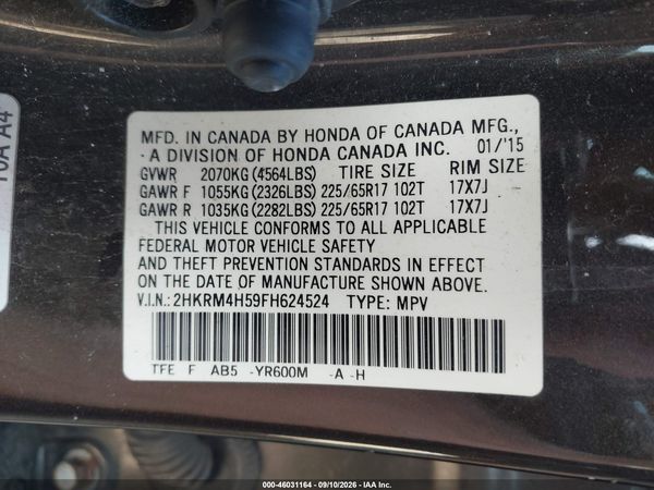 2015 HONDA CR-V EX — I9