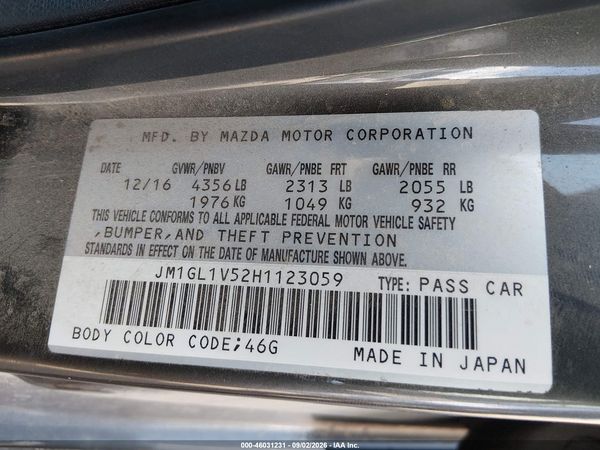 2017 MAZDA MAZDA6 TOURING