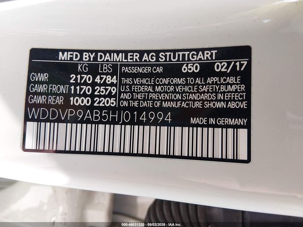 2017 MERCEDES-BENZ B 250E B250e