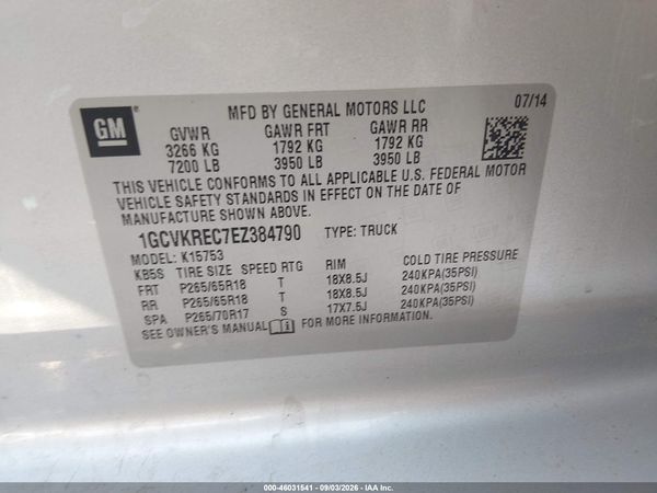 2014 CHEVROLET SILVERADO 1500 LT — I9