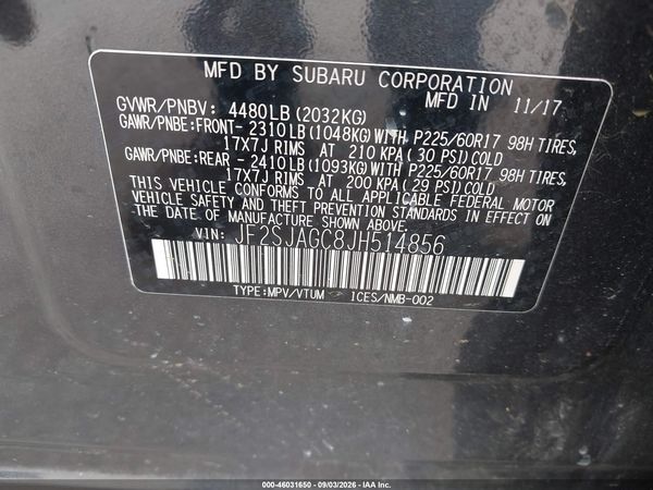 2018 SUBARU FORESTER 2.5I PREMIUM — I9