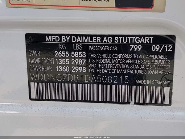2013 MERCEDES-BENZ S 550 S550 — I9