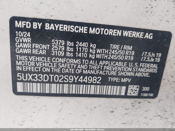 2025 BMW X4 XDRIVE30I — I9