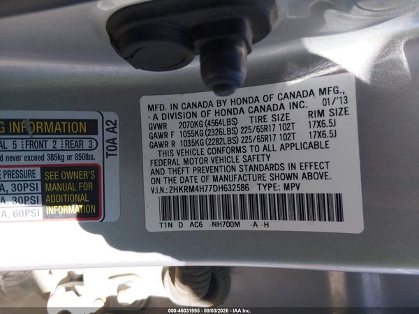 2013 HONDA CR-V EX-L — I9