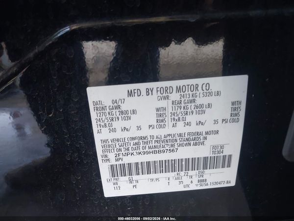 2017 FORD EDGE TITANIUM — I9