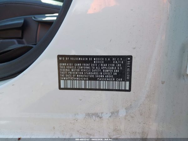 2017 VOLKSWAGEN JETTA 1.4T SE — I9