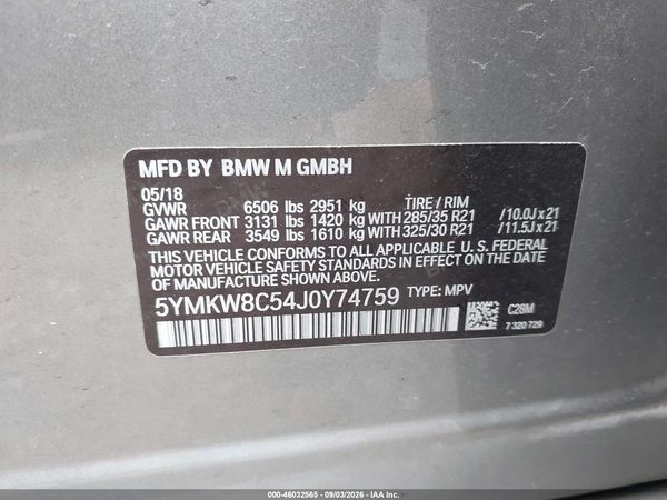 2018 BMW X6 M — I9