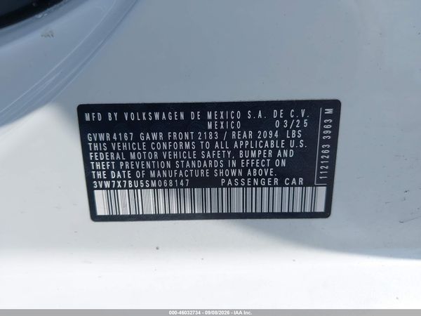 2025 VOLKSWAGEN JETTA 1.5T SE — I9