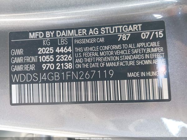 2015 MERCEDES-BENZ CLA 250 4MATIC