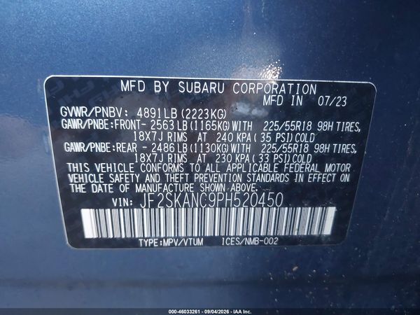 2023 SUBARU FORESTER LIMITED — I9