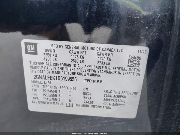 2013 CHEVROLET EQUINOX LTZ — I9