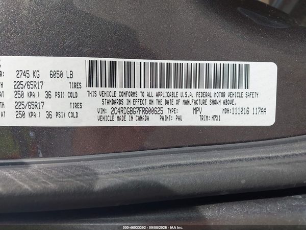 2015 DODGE GRAND CARAVAN AMERICAN VALUE PKG