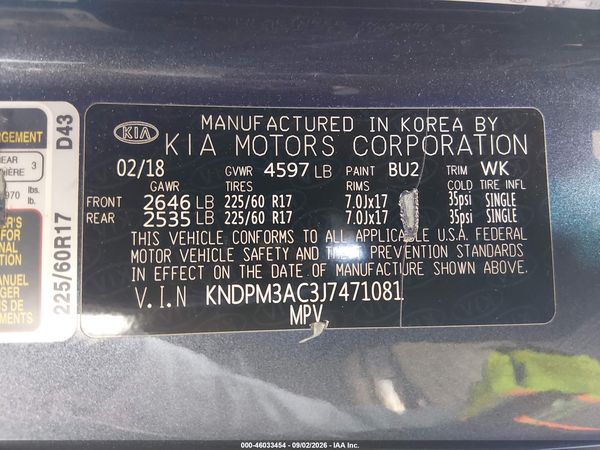 2018 KIA SPORTAGE LX — I9