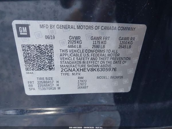 2019 CHEVROLET EQUINOX LS — I9