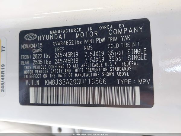 2016 HYUNDAI TUCSON LIMITED — I9