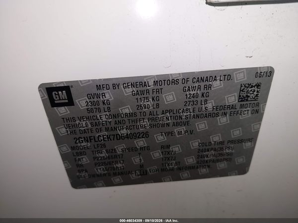 2013 CHEVROLET EQUINOX LS — I9