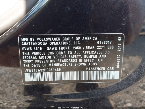 2017 VOLKSWAGEN PASSAT 1.8T SE — I9