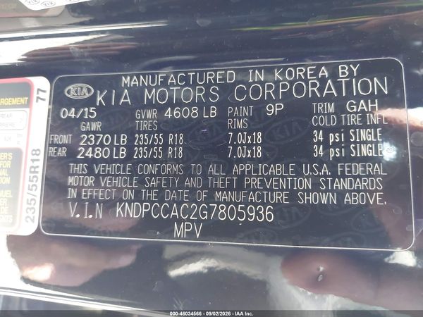 2016 KIA SPORTAGE EX