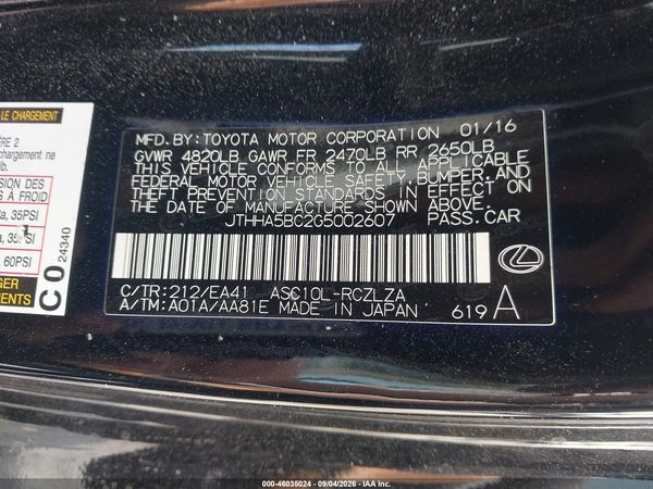 2016 LEXUS RC 200T — I9