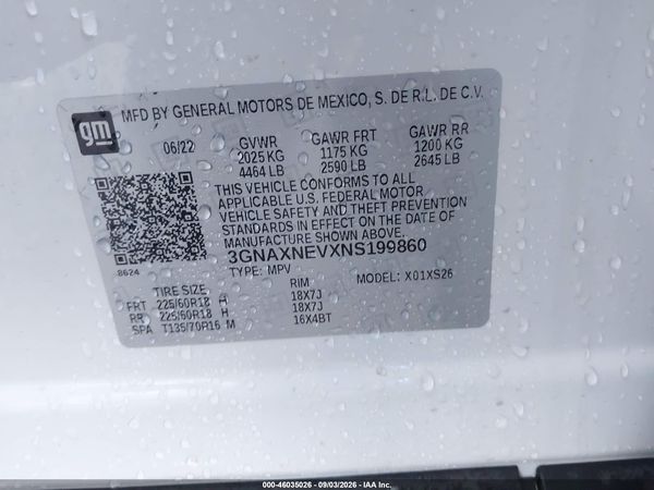 2022 CHEVROLET EQUINOX FWD PREMIER — I9