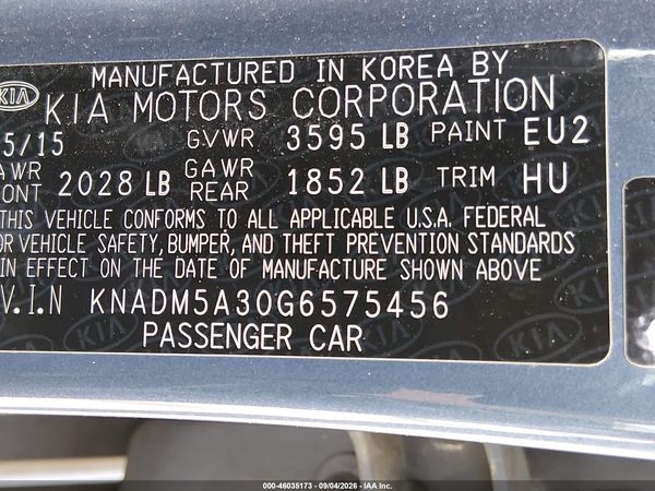 2016 KIA RIO LX — I9