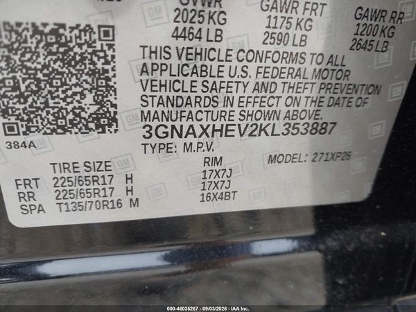 2019 CHEVROLET EQUINOX LS — I9