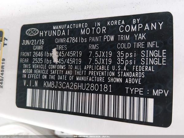 2017 HYUNDAI TUCSON LIMITED