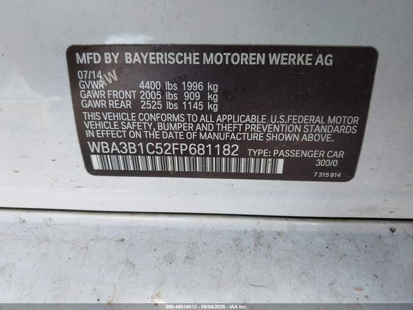 2015 BMW 320I — I9
