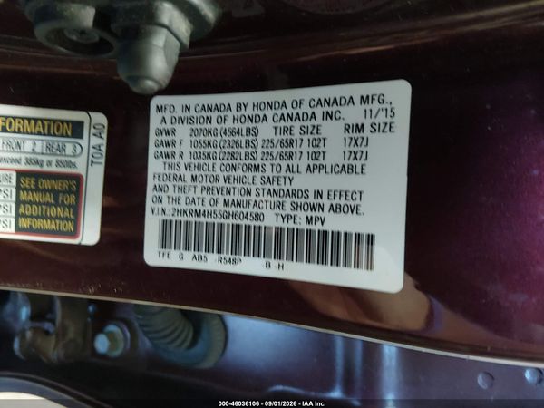 2016 HONDA CR-V EX