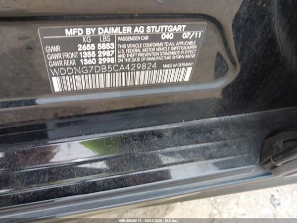 2012 MERCEDES-BENZ S 550 S550