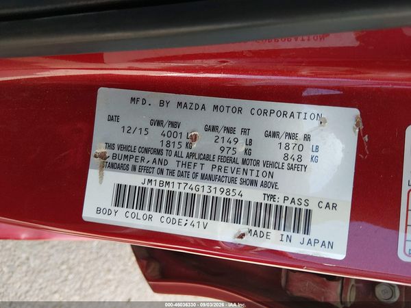 2016 MAZDA MAZDA3 I SPORT — I9