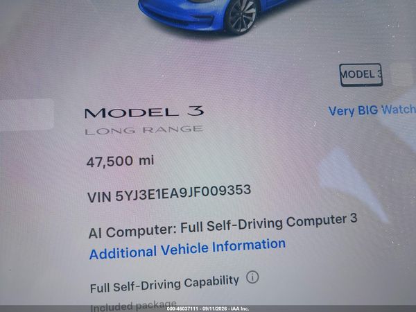 2018 TESLA MODEL 3 LONG RANGE/MID RANGE