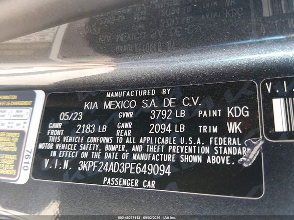 2023 KIA FORTE LXS — I9