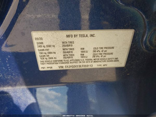 2020 TESLA MODEL Y — I9
