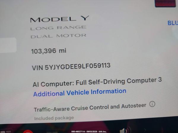 2020 TESLA MODEL Y — I118