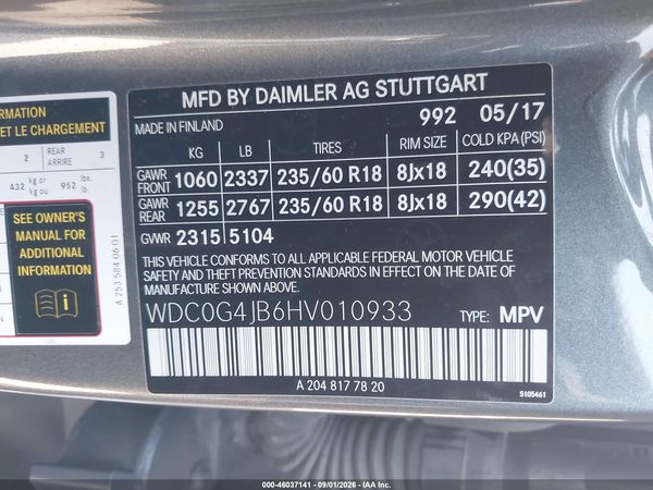 2017 MERCEDES-BENZ GLC 300 GLC300
