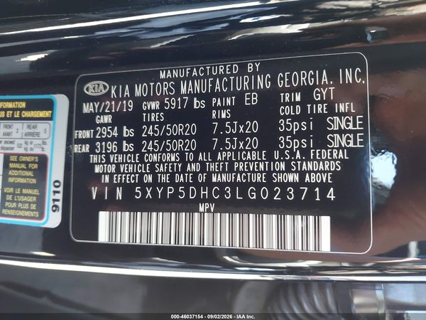 2020 KIA TELLURIDE SX