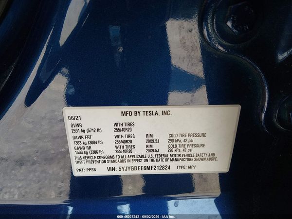 2021 TESLA MODEL Y — I9