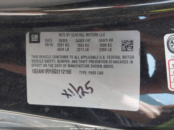 2016 CADILLAC ATS-V V Series — I9