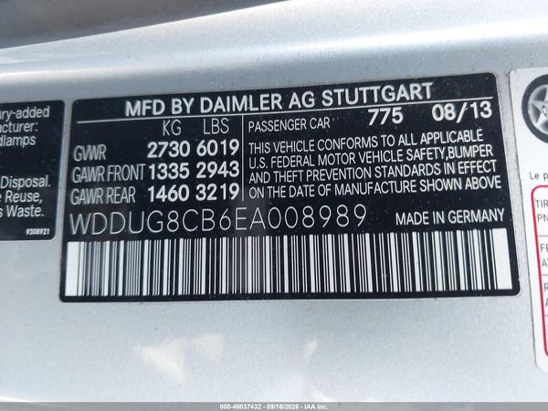 2014 MERCEDES-BENZ S 550 S550 — I9