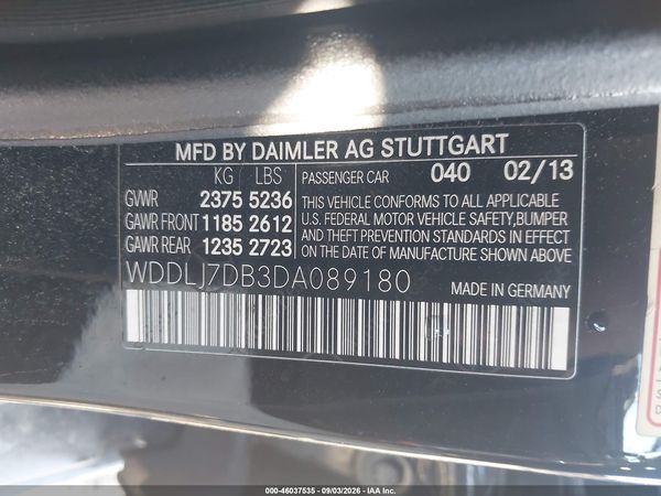 2013 MERCEDES-BENZ CLS 550 CLS550 — I9