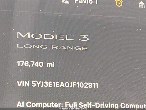 2018 TESLA MODEL 3 LONG RANGE/MID RANGE — I118