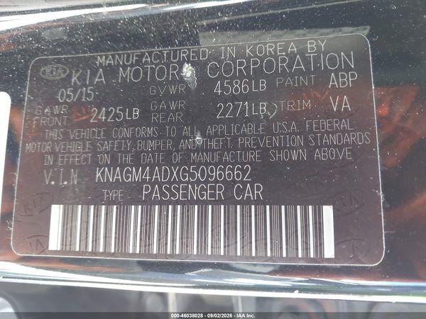 2016 KIA OPTIMA HYBRID GL - Middle-low