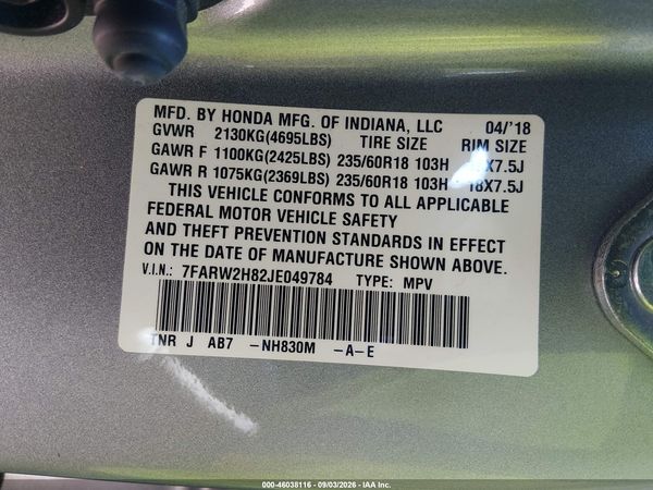 2018 HONDA CR-V EX-L/EX-L NAVI — I9