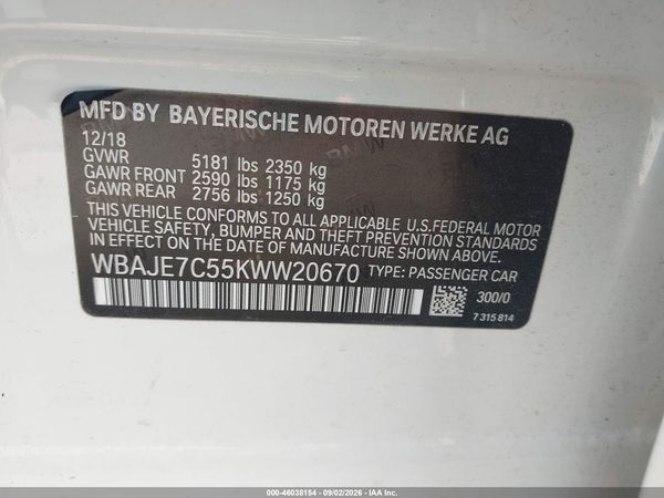 2019 BMW 540I XDRIVE