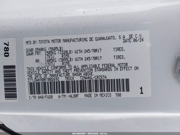 2024 TOYOTA TACOMA SR