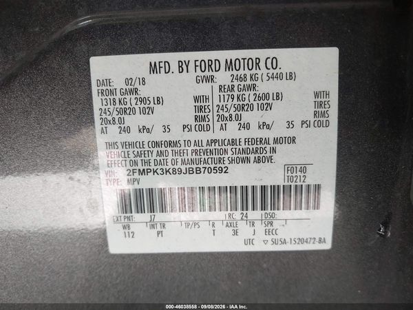 2018 FORD EDGE TITANIUM — I9